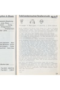 Konzertanzeige Szene Oldenburg 1996